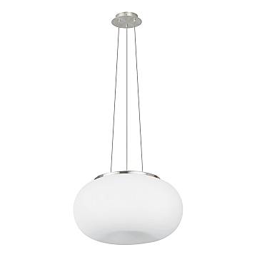 Lampadario A Sospensione Contemporaneo Optica Acciaio Nichel Vetro 2 Luci E27 Lampadario A Sospensione Contemporaneo Optica Acciaio Nichel Vetro 2 Luci E27