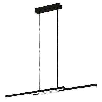 Lampadario Contemporaneo Fraioli-Z Alluminio Nero 2 Luci Led 17W 4800Lm