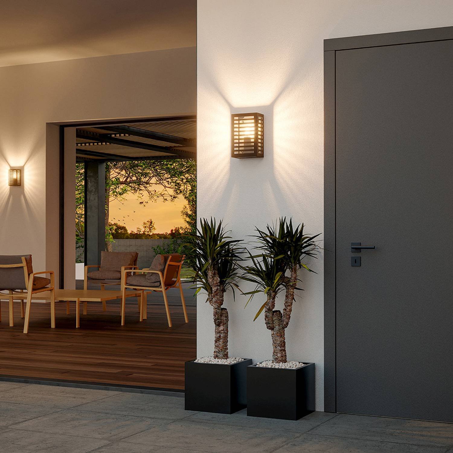 Applique Esterno Contemporanea Alamonte 3 Alluminio Nero 1 Luce E27 900136