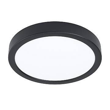 Plafoniera Tonda Esterno Argolis 2 Acciaio Nero Policarbonato Bianco Led