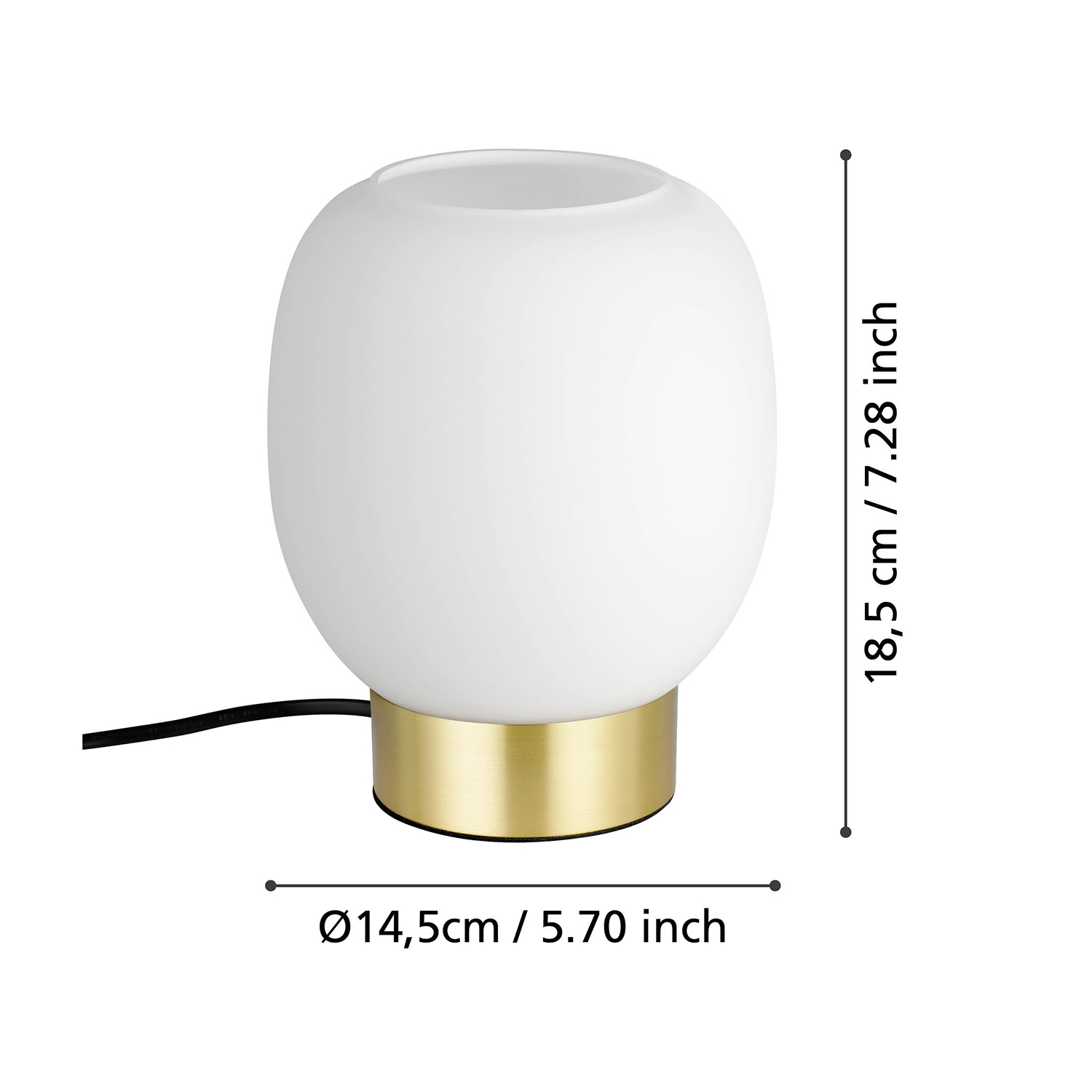 Lampada Da Tavolo Contemporanea Manzanares Acciaio Ottone Spazzolato 1 Luce E27 900307