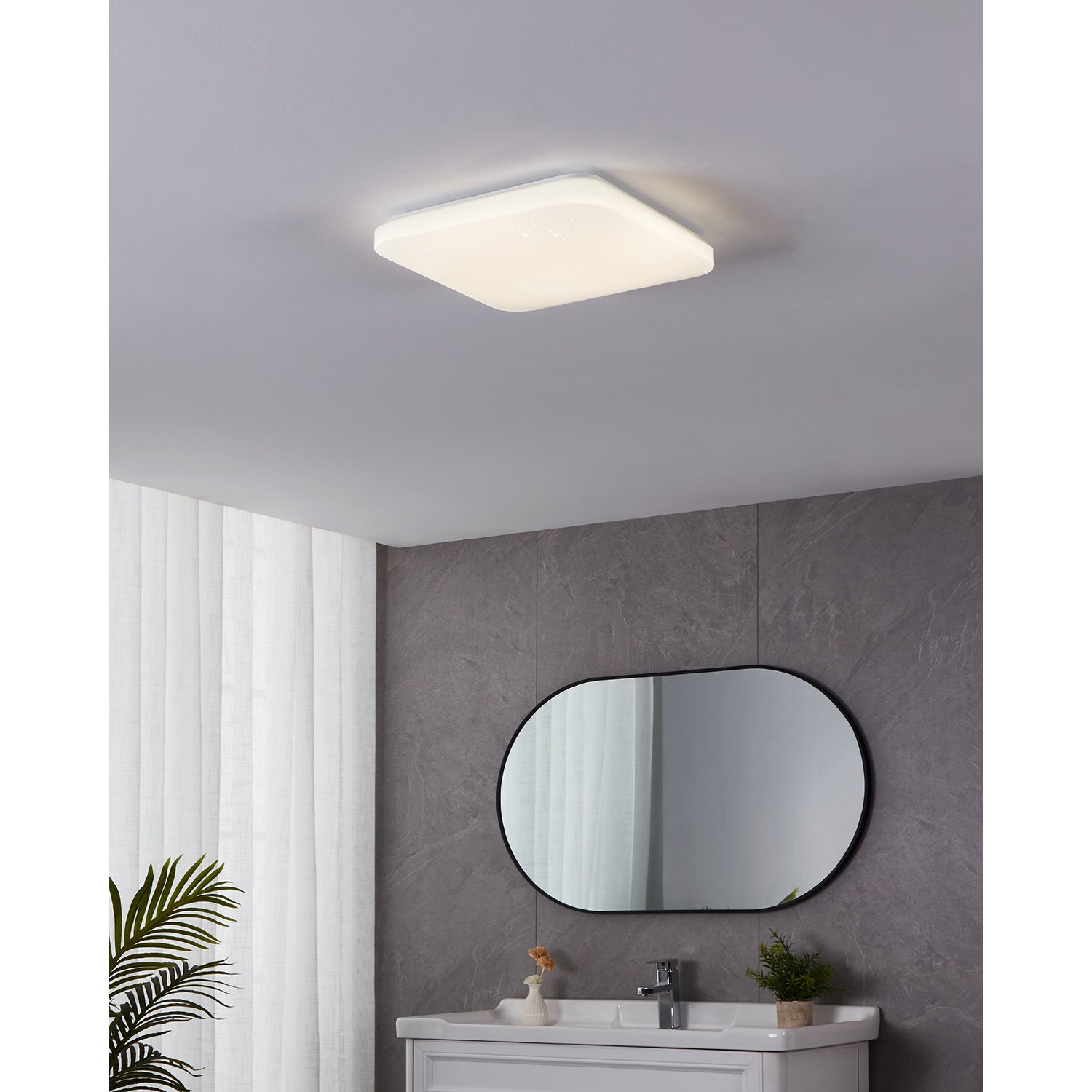 Plafoniera Moderna Frania-S Acciaio Bianco Luce Led Integrato 14,6W 900364
