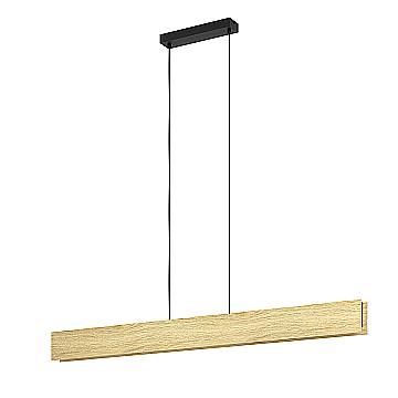 Sospensione Moderna Anchorena-Z Metallo Nero Legno 1 Luce Led 35W 3980Lm