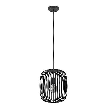 Lampadario A Sospensione Minimal Romazzina Acciaio Nero 1 Luce E27