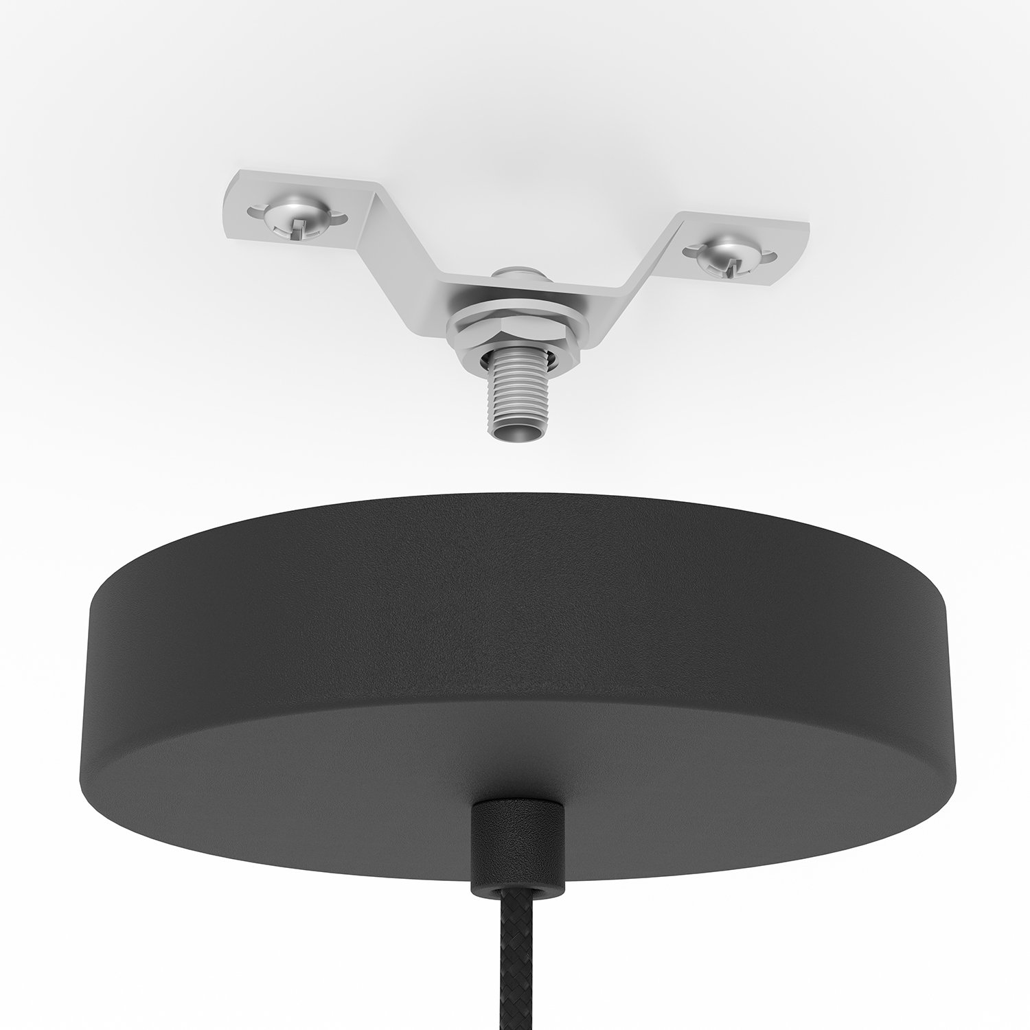 Lampadario A Sospensione Minimal Romazzina Acciaio Nero 1 Luce E27 900494