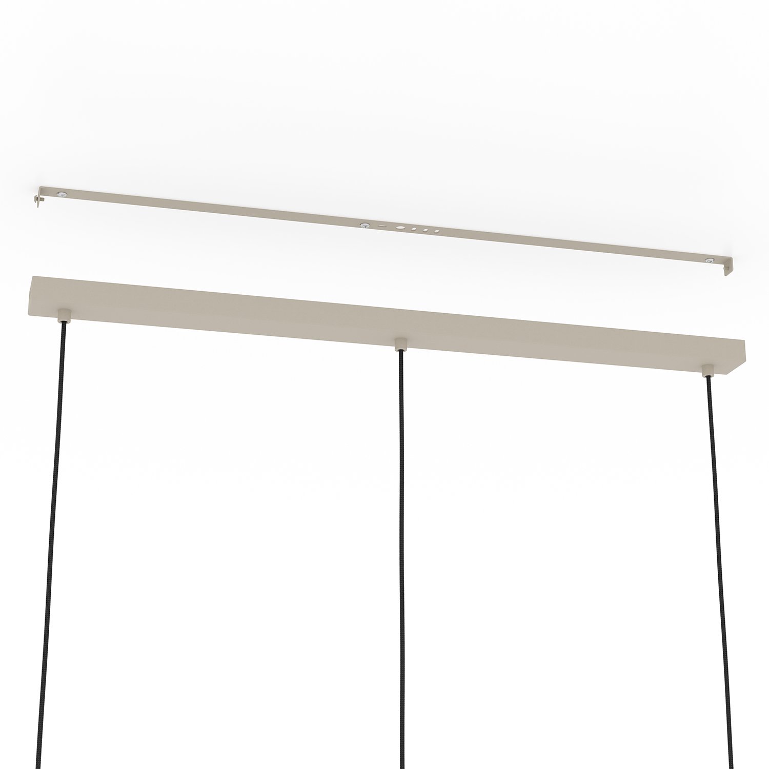 Lampadario A Sospensione Minimal Romazzina Lineare Acciaio Sabbia 3 Luci E27 900497