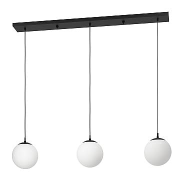 Lampadario A Sospensione Minimal Rondo 3 Acciaio Nero Vetro 3 Luci E27 Lampadario A Sospensione Minimal Rondo 3 Acciaio Nero Vetro 3 Luci E27