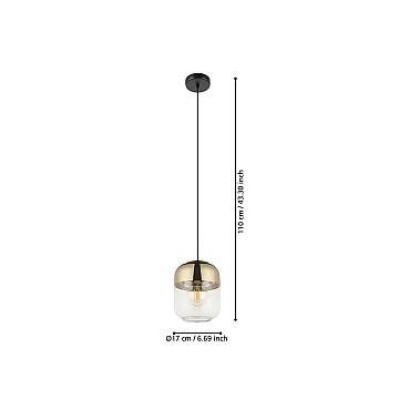 Lampadario Contemporaneo Maryvilla 1 Luce Acciaio Nero