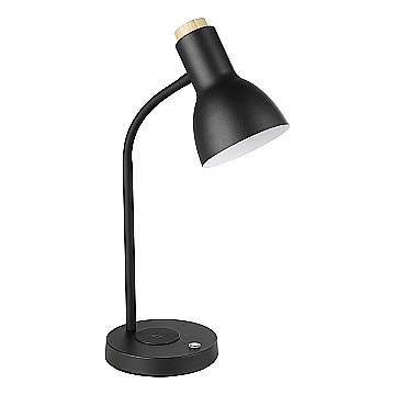 Lampada Da Tavolo Minimal Veradal-Qi Acciaio Nero Luce Led Integrato 5,5W