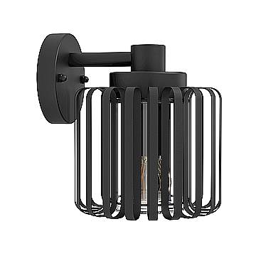 Applique Esterno Moderna Selinus Acciaio Nero E27