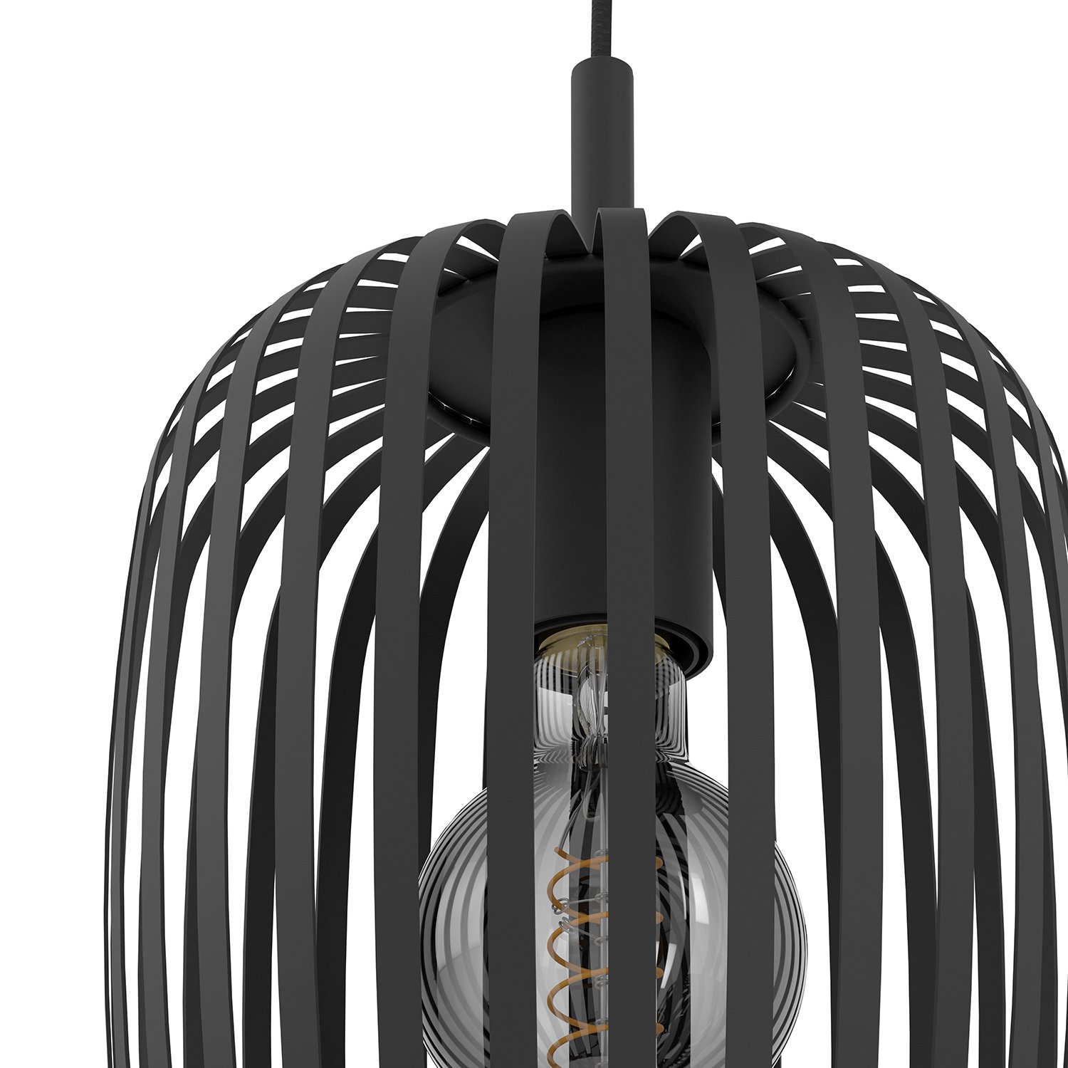 Lampadario A Sospensione Minimal Romazzina Acciaio Nero 3 Luci E27 900686