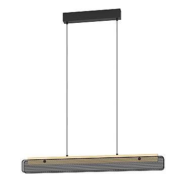 Sospensione Contemporanea Kokomo-Z Metallo Nero Legno 1 Luce Led 34W Sospensione Contemporanea Kokomo-Z Metallo Nero Legno 1 Luce Led 34W