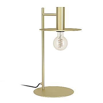 Lampada Da Tavolo Moderna Escandell Acciaio Ottone Spazzolato 1 Luce E27