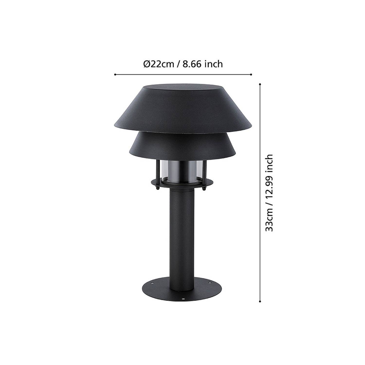 Piantana Esterno Moderna Chiappera Acciaio Nero E27 900802