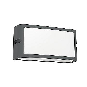 Applique Esterno Contemp Camarda Alluminio Grigio Policarbonato Bianco Led