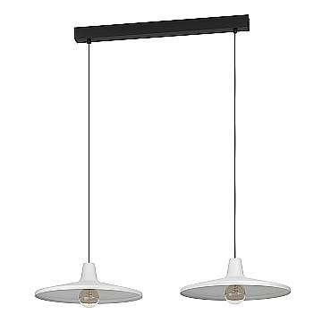 Lampadario A Sospensione Contemporaneo Miniere Acciaio Nero Grigio 2 Luci E27