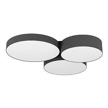 Plafoniera Moderna Barbano-Z Acciaio Nero 3 Luci Led Integrato 7,5W