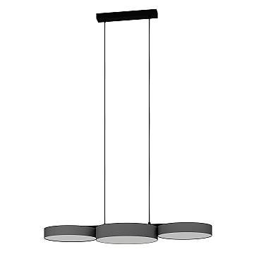 Lampadario A Sospensione Moderno Barbano-Z Acciaio Nero 3 Luci Led 7,5W