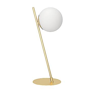 Lampada Da Tavolo Minimal Rondo 4 Acciaio Ottone Spazzolato 1 Luce E27