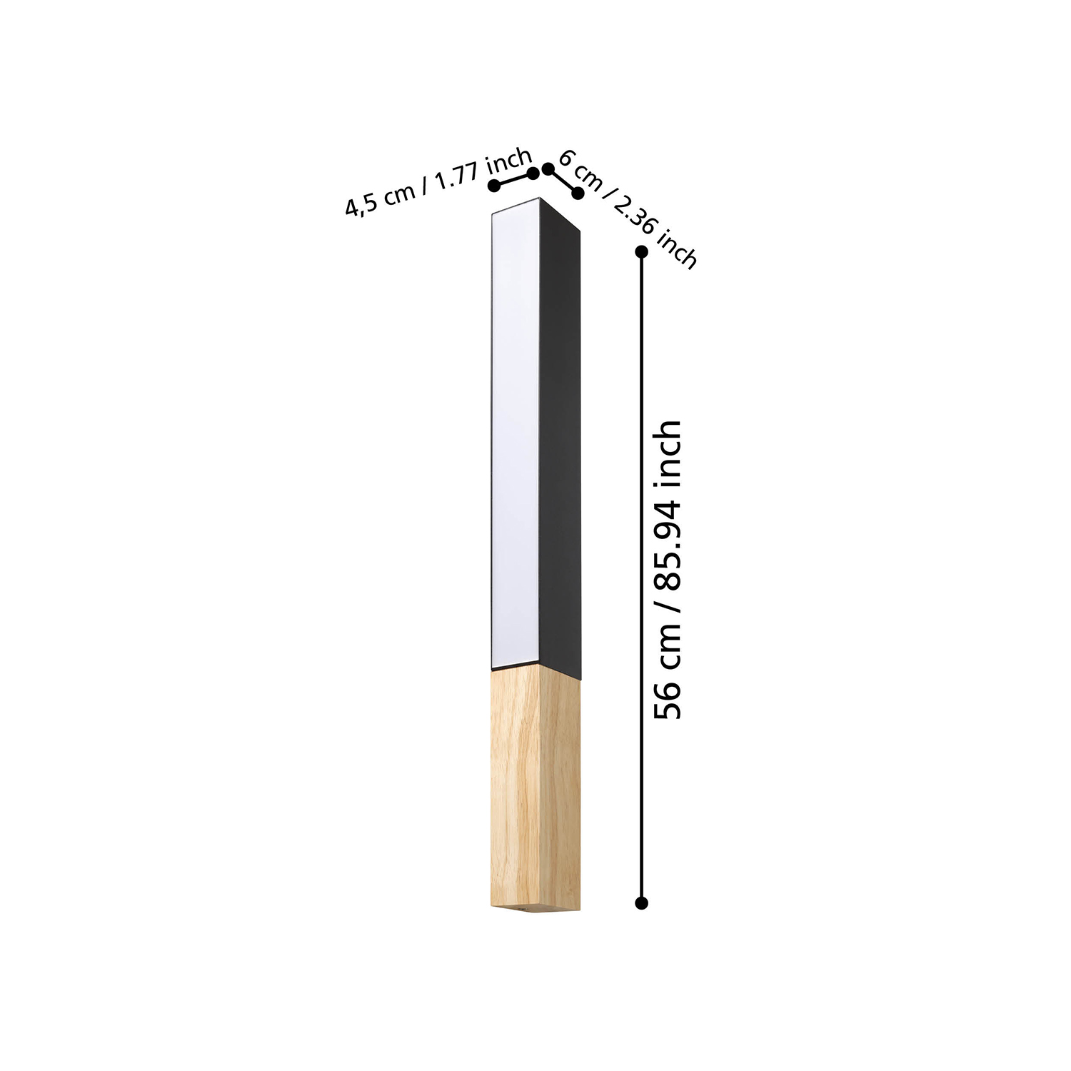 Applique Contemporanea Tudons Alluminio Nero 1 Luce Led Integrato 12W 900871