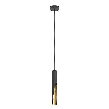 Lampadario A Sospensione Moderno Barbotto Acciaio Nero Oro 1 Luce Gu10 4,5W