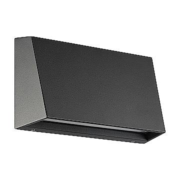 Applique Esterno Moderna Spongano Alluminio Nero Policarbonato Trasp Led