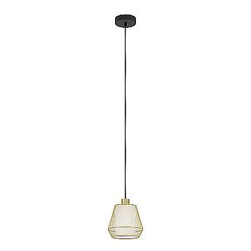 Lampadario A Sospensione Moderno Ciudadela Acciaio Nero Ottone 1 Luce E27