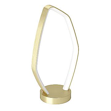 Lampada Da Tavolo Moderna Vallerosa Alluminio Ottone Spazzolato Luce Led 10,8W