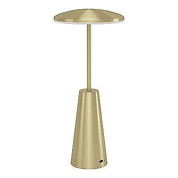 Lampada Da Tavolo Moderna Piccola Acciaio Ottone Spazzolato Led Integrato 2,8W