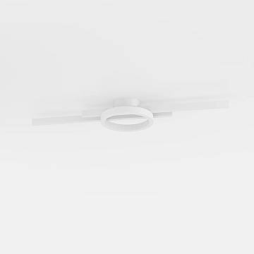 Plafoniera Minimal Amandolo Alluminio Bianco Luce Led Integrato 23,5W