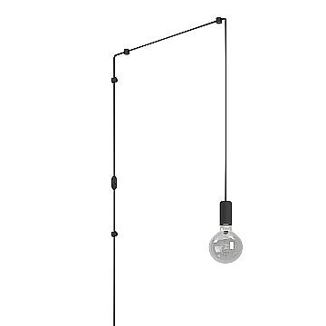 Lampadario A Sospensione Minimal Pinetina Acciaio Nero 1 Luce E27