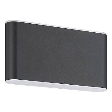 Applique Larga Esterno Moderna Grutti Alluminio Grigio Policarbonato Trasp Led