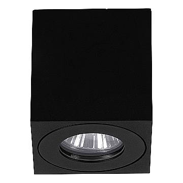 Plafoniera Esterno Moderna Quadrato Torrecola Alluminio Nero 1 Luce Gu10