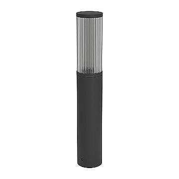 Piantana Esterno Moderna Salle Alluminio Nero Policarbonato Trasp 1 Luce E27