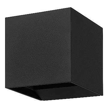 Applique Esterno Contemporanea Calpino 3 Alluminio Nero Vetro Bianco Led