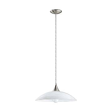 Lampadario A Sospensione Lazolo Acciaio Nichel Vetro 1 Luce E27 Lampadario A Sospensione Lazolo Acciaio Nichel Vetro 1 Luce E27