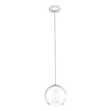 Lampadario A Sospensione Classico Bolsano Acciaio Cromo Vetro 1 Luce E27
