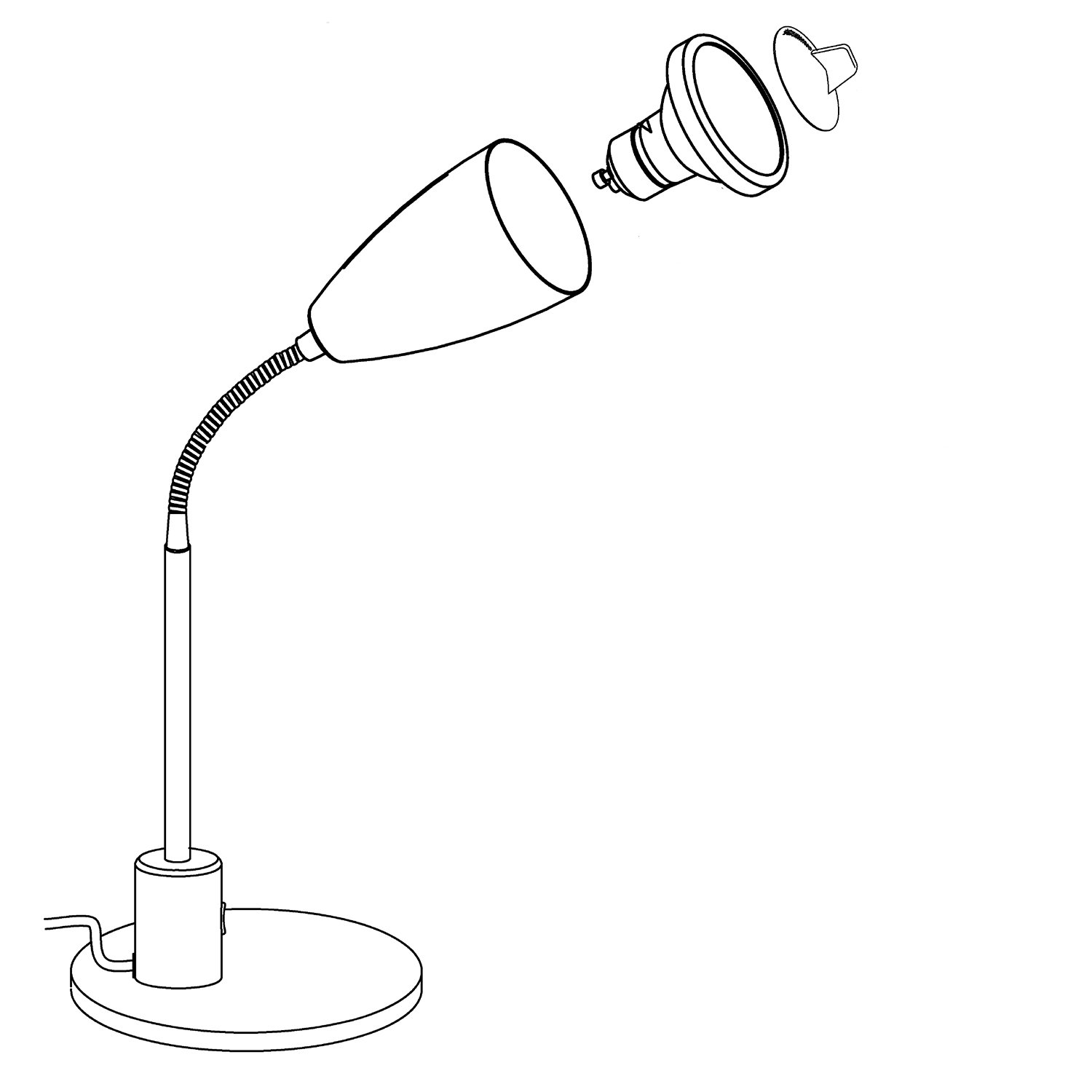 Lampada Da Tavolo Contemporanea Fox Acciaio Antracite 1 Luce Gu10 2,8W 92873