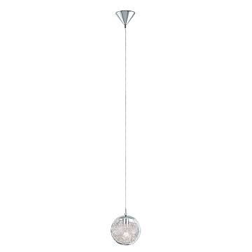 Lampadario A Sospensione Moderno Luberio Acciaio Cromo Vetro 1 Luce E27 Lampadario A Sospensione Moderno Luberio Acciaio Cromo Vetro 1 Luce E27