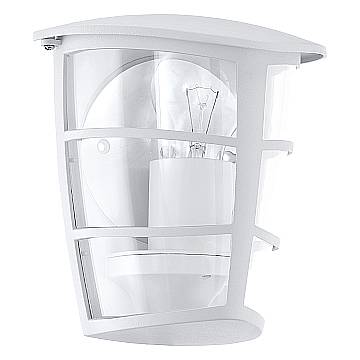 Applique Esterno Moderna Aloria Alluminio Bianco Policarbonato 1 Luce E27