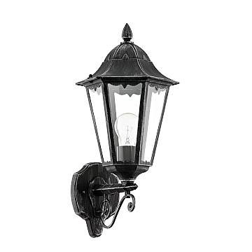 Applique Esterno Verso Alto Classica Navedo Alluminio Nero 1 Luce E27 H42,5Cm