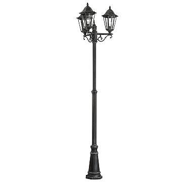 Lampione Esterno Classico Navedo Alluminio Nero 3 Luci E27