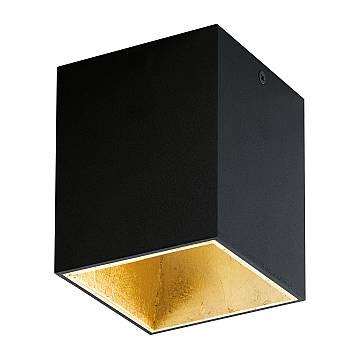 Plafoniera Minimal Polasso Alluminio Nero Led Integrato 3,3W