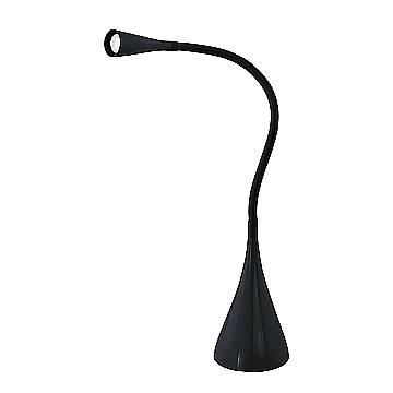 Lampada Da Tavolo Moderna Snapora Policarbonato Nero Luce Led Integrato 3W