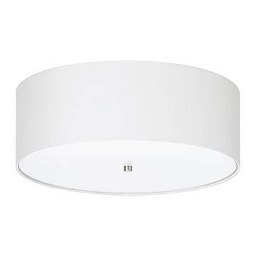 Plafoniera Moderna Pasteri Acciaio Nichel Satinato Bianco 3 Luci E27 Ip20