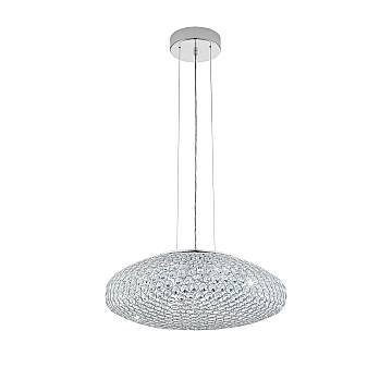 Lampadario A Sospensione Moderno Clemente Acciaio Cromo Cristallo 3 Luci E27 Lampadario A Sospensione Moderno Clemente Acciaio Cromo Cristallo 3 Luci E27