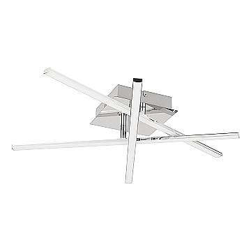 Plafoniera Moderna Lasana 1 Acciaio Cromo 3 Luci Led Integrato 3,5W