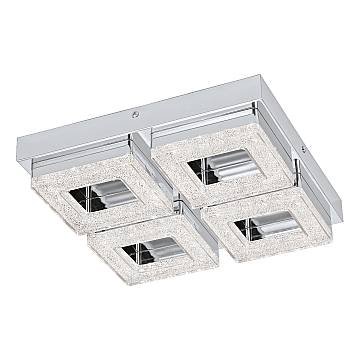 Plafoniera Moderna Fradelo Acciaio Cromo 4 Luci Led Integrato 3,5W Plafoniera Moderna Fradelo Acciaio Cromo 4 Luci Led Integrato 3,5W