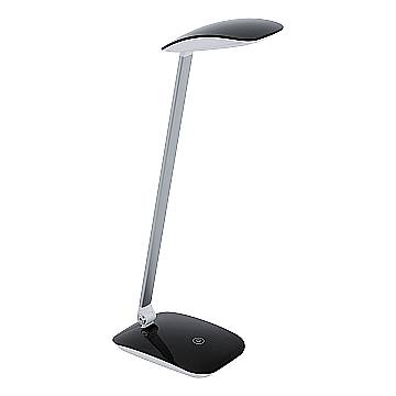 Lampada Da Tavolo Minimal Cajero Policarbonato Nero Luce Led Integrato 4,8W