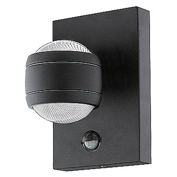 Applique Esterno Moderna Sesimba 1 Metallo Nero Policarbonato Bianco Led